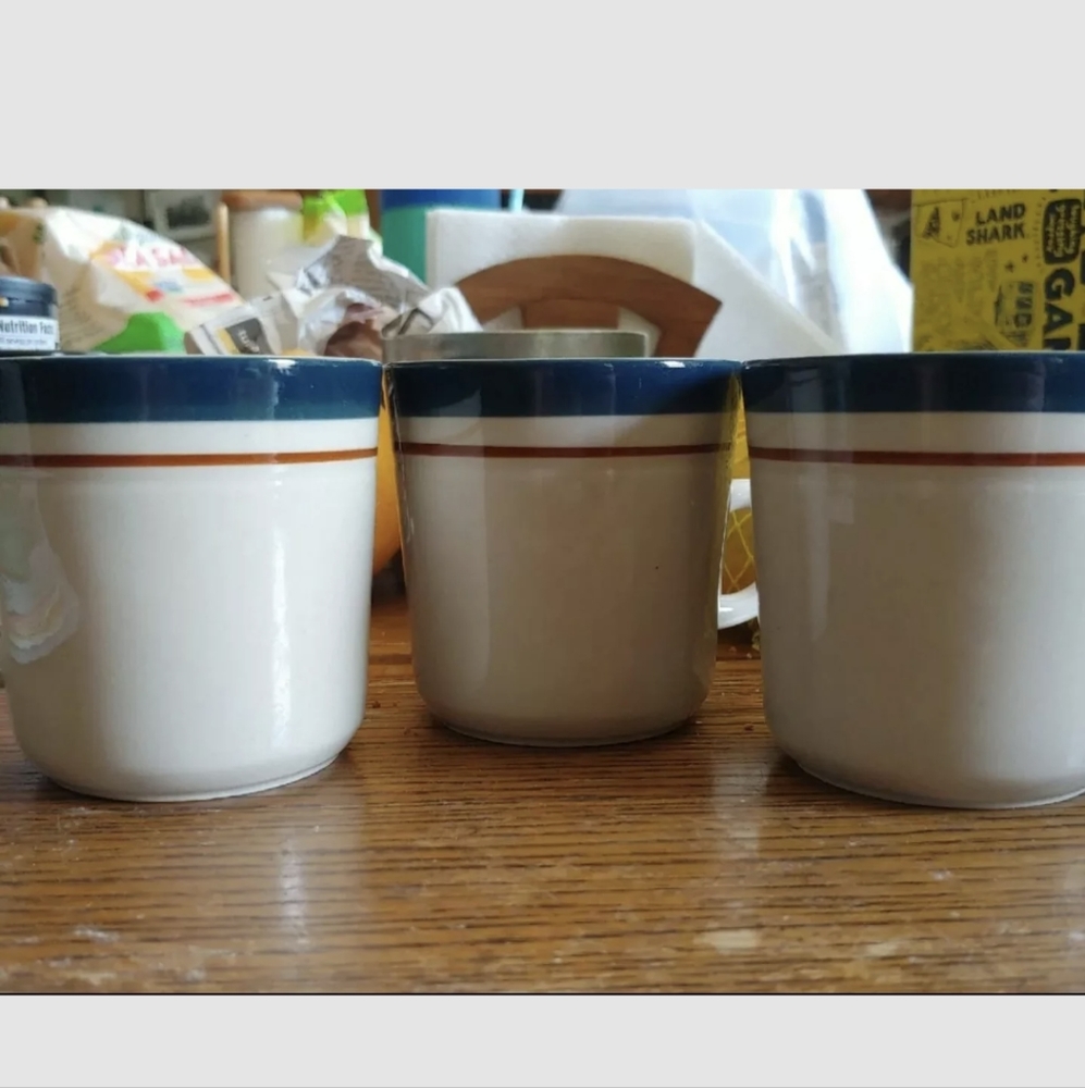 Made in Japan. Set of 3 Vintage Stoneware Coffee Mugs, Japan. Make Me An Offer.